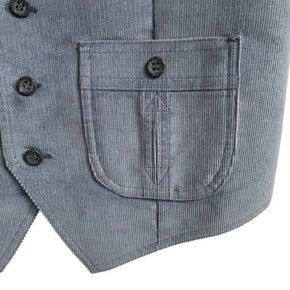 Vintage 70s Levis Vest Mens S Wildfire Western‎ Rockabilly Lt. Blue Corduroy